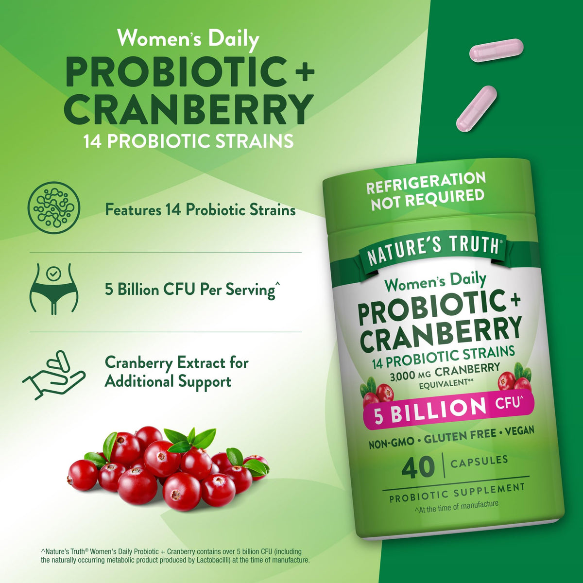 Nature's Truth Probiotics for Women | 5 Billion CFUs Daily