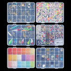 CGCG 3-Pack 18-Grid Clear Plastic Beads Organizer Box 7.9x5.8
