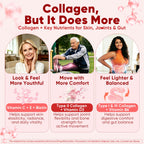 2Pack Sugar-Free Hydrolyzed Collagen Peptide Filled Gummies for Women & Men, with 1500mg Protein Type I,II,III,V,X, 5000mcg Biotin Vitamin C A E D3 B6 B12 for Immune Digestion Skin Hair Nails, Bone