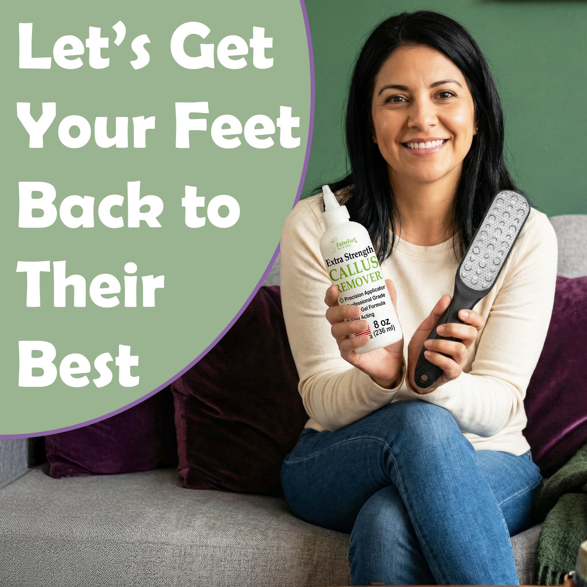 Foot Callus Remover Gel & File, 8 oz Extra Strength Callus Remover for Feet | Easily Softens and Removes Dead Hard Skin on Heels & Feet, Salon Results at Home in Minutes, Double-Sided Rasp Pedicure Tool