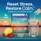 Relaxing Drink Mix | Raspberry-Lemonade Flavor | Magnesium & KSM-66 Ashwagandha Supplement | Supports Relaxation | 30 Single-Serve Packets