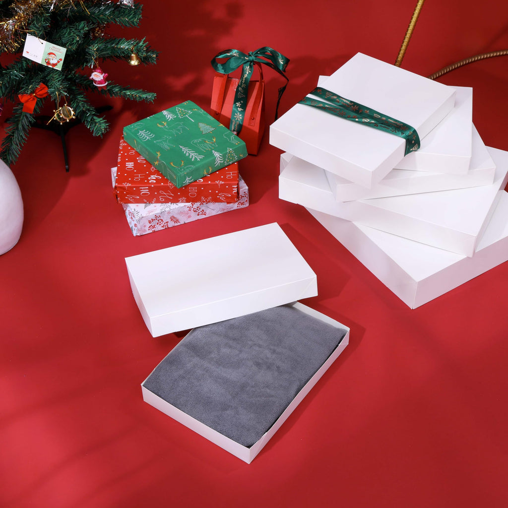 SUNCOLOR White Gift Boxes with Lids for Presents, 12 Pack Assorted
