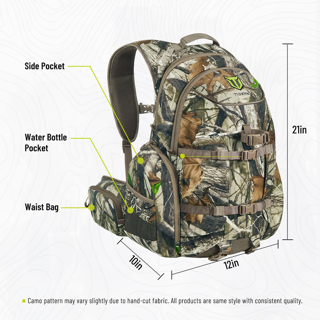 TIDEWE Hunting Backpack for Men, 40L Camo Hunting Pack for Deer Hunting