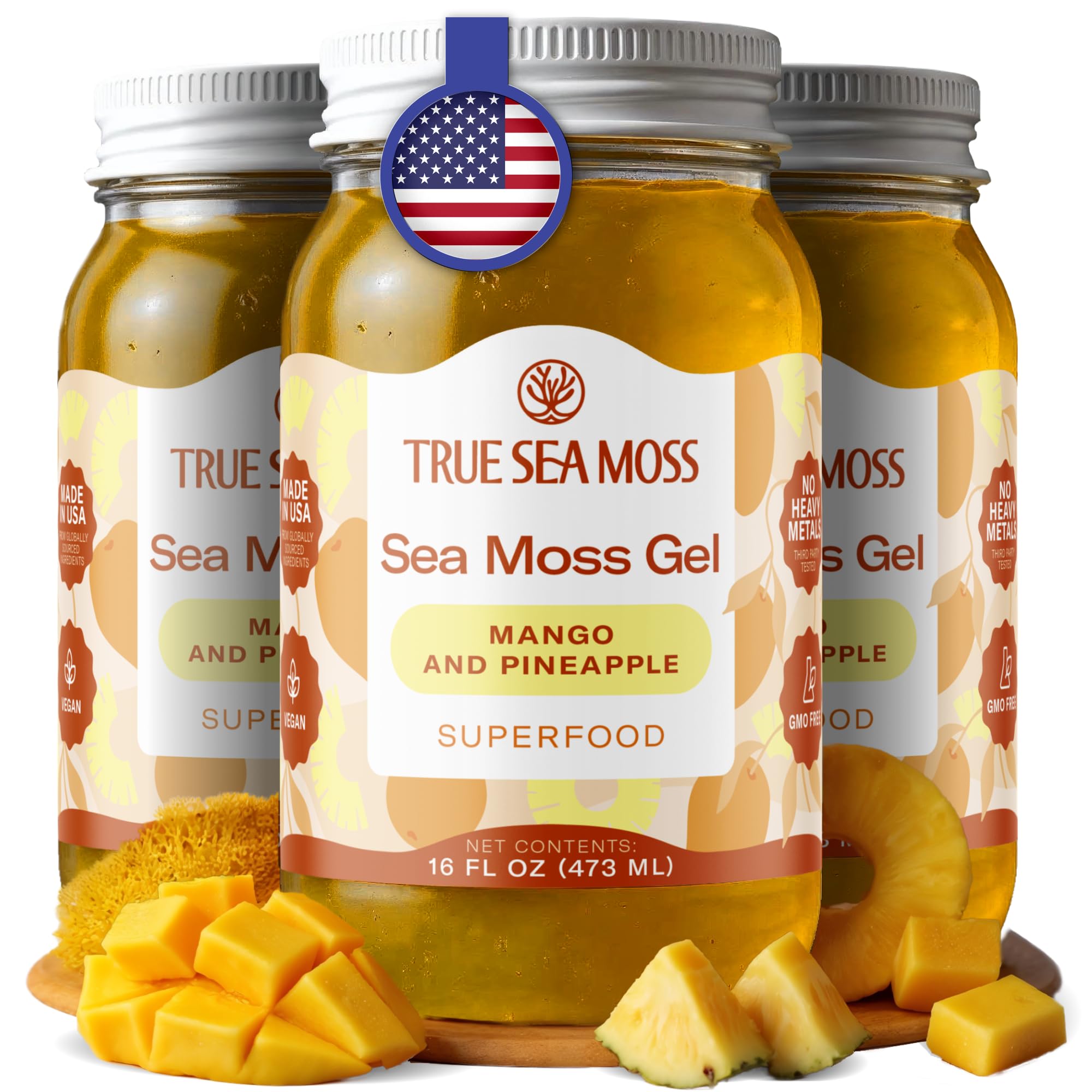 Buy now TrueSeaMoss Sea Moss Gel – Made in USA – Wildcrafted Seamoss, Fruits & Jarred Vegetables – Pineapple, Pack of 1 (Labels may Vary) Mango Pineapple 16 Fl Oz (Pack of 3) at indiglob india