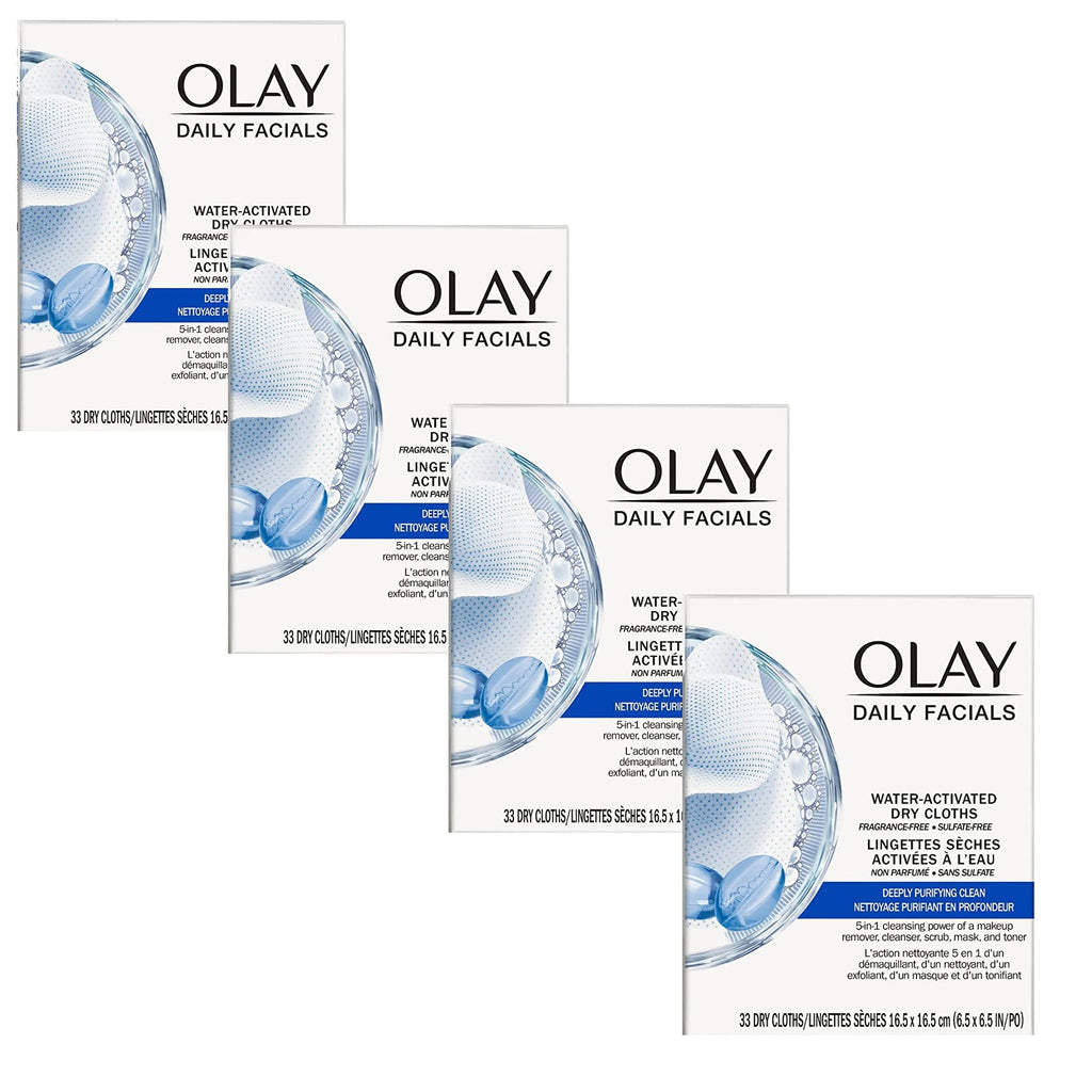 Olay Makeup Remover Wipes, Daily Facials Deep Clean Face Cleanser for Normal to Oily Skin, Alcohol & Fragrance Free, Soft Face Wash Towels, Travel Essentials for Women, Convenient Dry Cloths, 66 ct