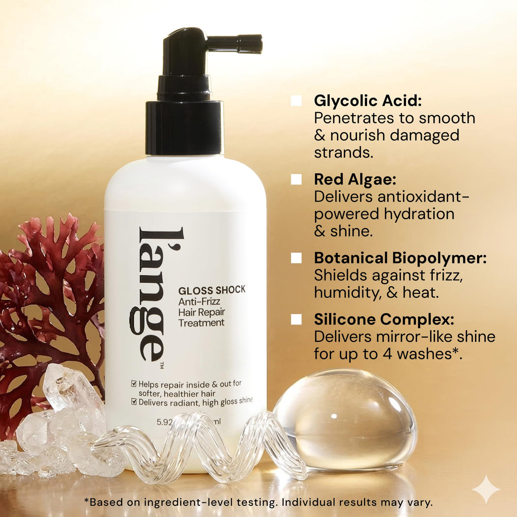 L’ANGE HAIR Gloss Shock Anti Frizz Treatment Spray - Heat Protectant Treatment for Frizzy, Dry and Damaged Look, Repair Primer for Smooth, Shiny Style-Locking Smoothness for All Hair Types