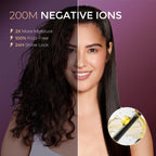 TYMO Flat Iron Hair Straightener Brush 2 in 1, 200M Ions Ceramic Hot Comb | Hair Straighteners for Women, Hair Iron for Anti-Frizz Straights, Waves, Curl, 3X Less Heat Damage, Dual Voltage, Black