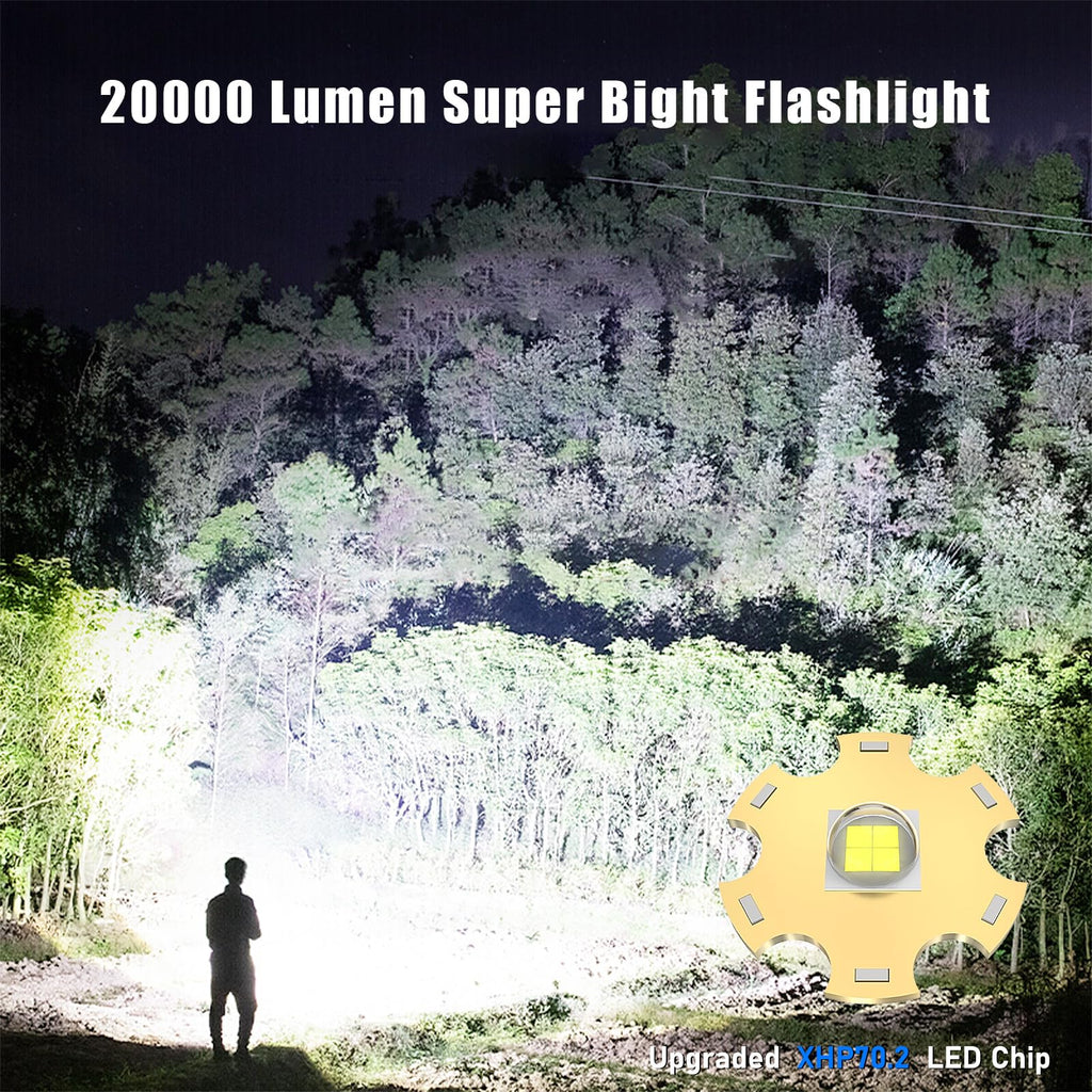 Buy now Goreit Super Bright LED Flashlight - 30W Output for 20000 Lumens & 3937ft Beam, USB-C Rechargeable with 12H Runtime, IP67 Waterproof Powerful Handheld Linternas for Home, Camping, Hiking, Emergency at indiglob india