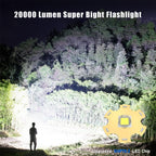 Buy now Goreit Super Bright LED Flashlight - 30W Output for 20000 Lumens & 3937ft Beam, USB-C Rechargeable with 12H Runtime, IP67 Waterproof Powerful Handheld Linternas for Home, Camping, Hiking, Emergency at indiglob india
