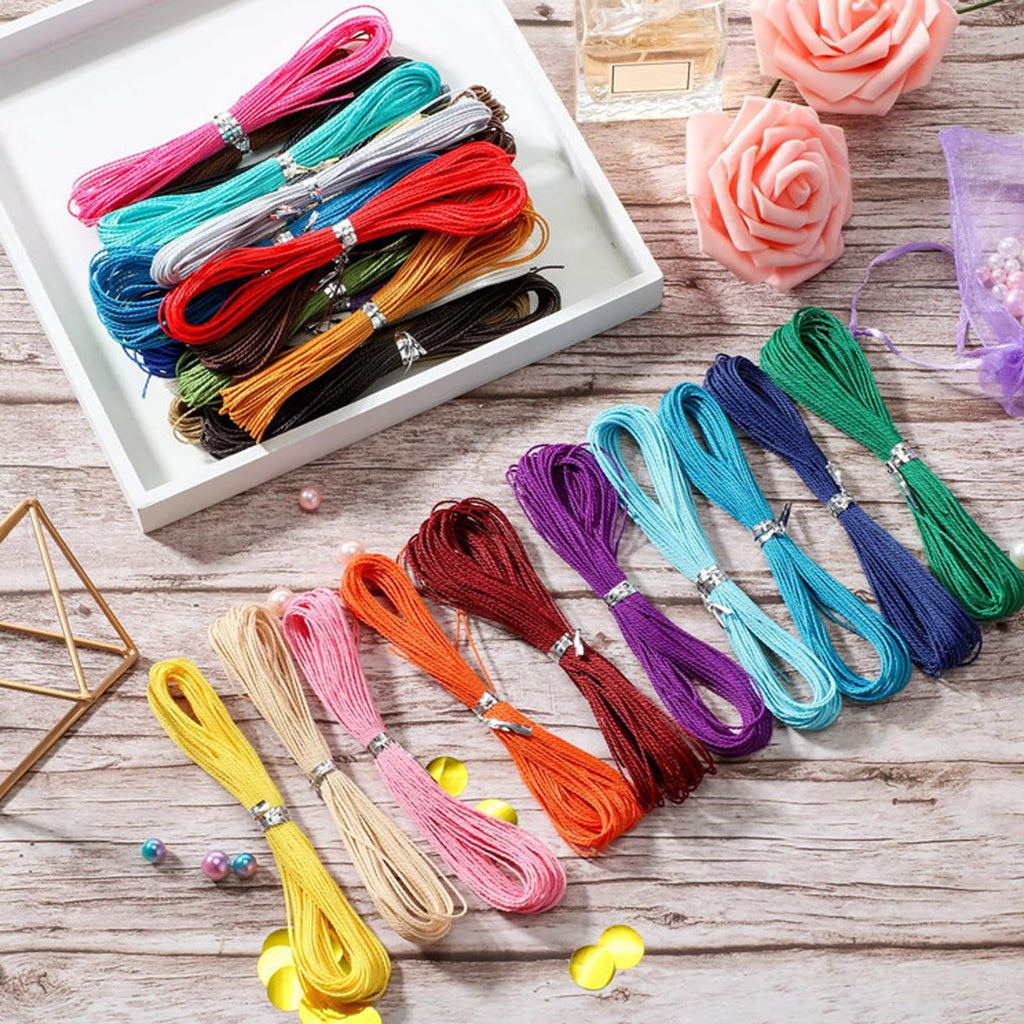 40 Colors 1mm Waxed Polyester Cord 437 Yard Waxed Bracelet Cord