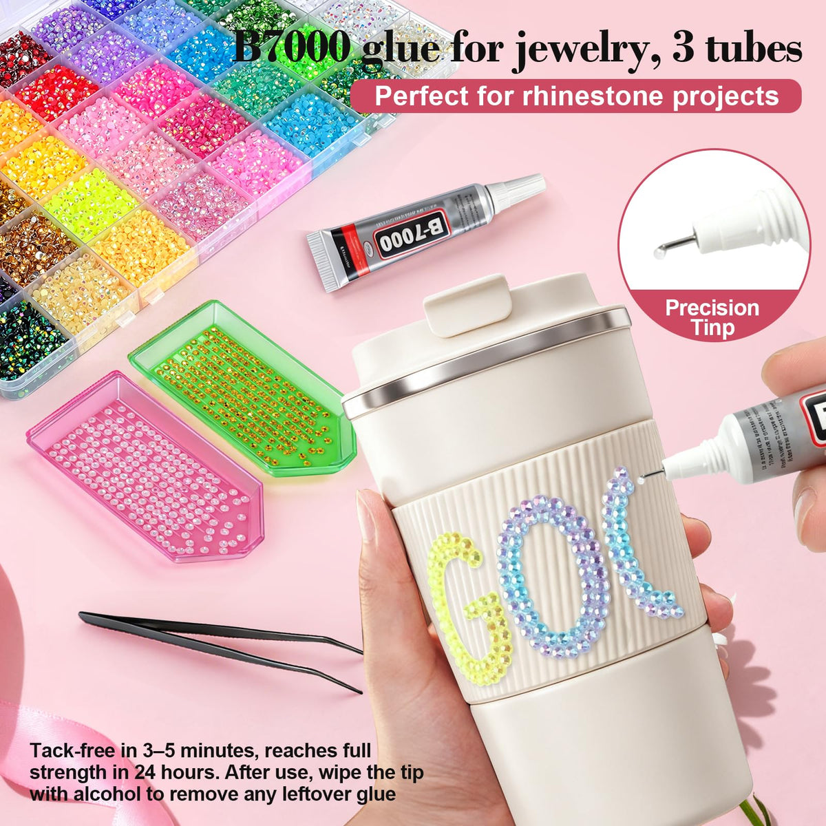 50000Pcs Resin Jelly Rhinestones for Bedazzling kit, 3mm Bedazzler Kits