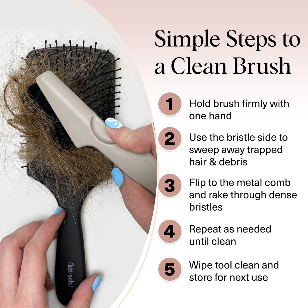 Buy now Kitsch Hair Brush Cleaner Tool | Double-Sided 2-in-1 Brush Cleaner for Hair Brushes & Combs | Eco-Friendly Cleaning Tool with Pick & Bristles, Perfect Gifts for Women | Hair Stylist Essentials at indiglob india