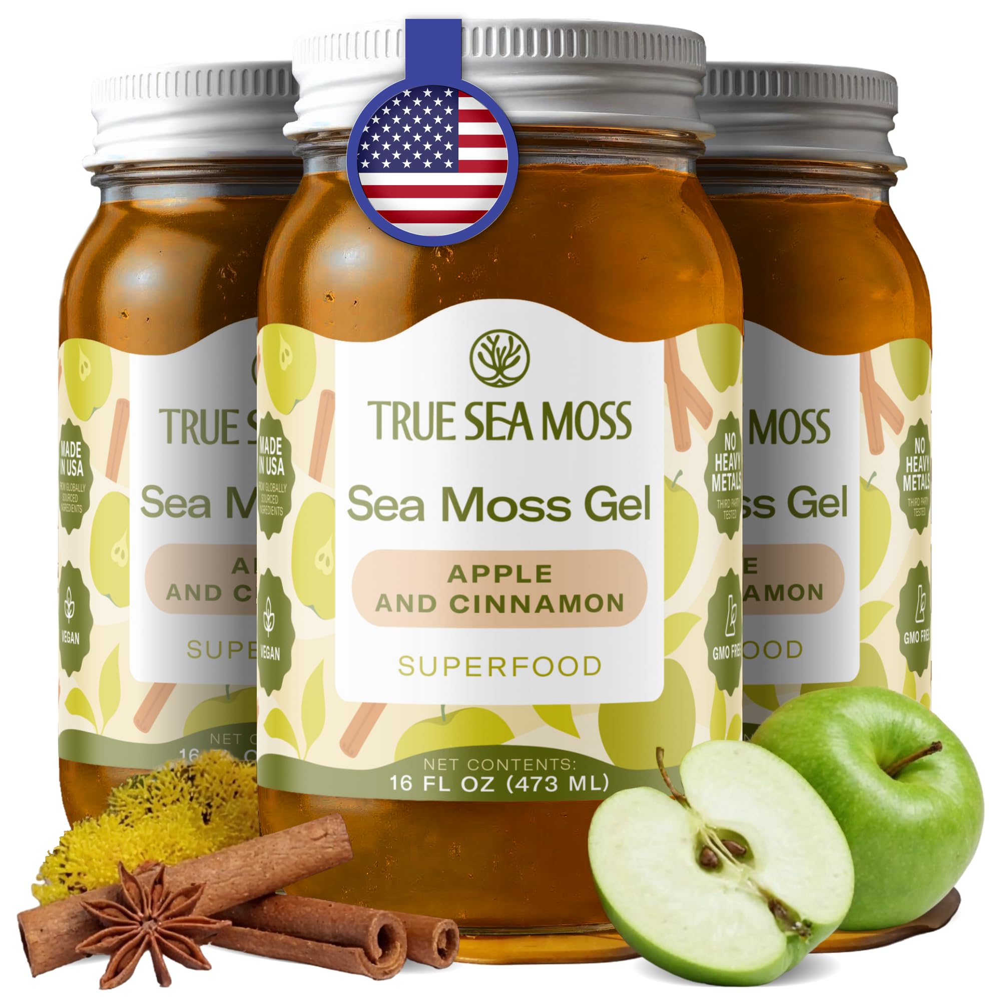 Buy now TrueSeaMoss Sea Moss Gel – Made in USA – Wildcrafted Seamoss, Fruits & Jarred Vegetables – Pineapple, Pack of 1 (Labels may Vary) Apple Cinnamon 16 Fl Oz (Pack of 3) at indiglob india