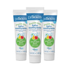 Dr. Brown's Fluoride-Free Baby Toothpaste, Apple Pear, 3-Pack