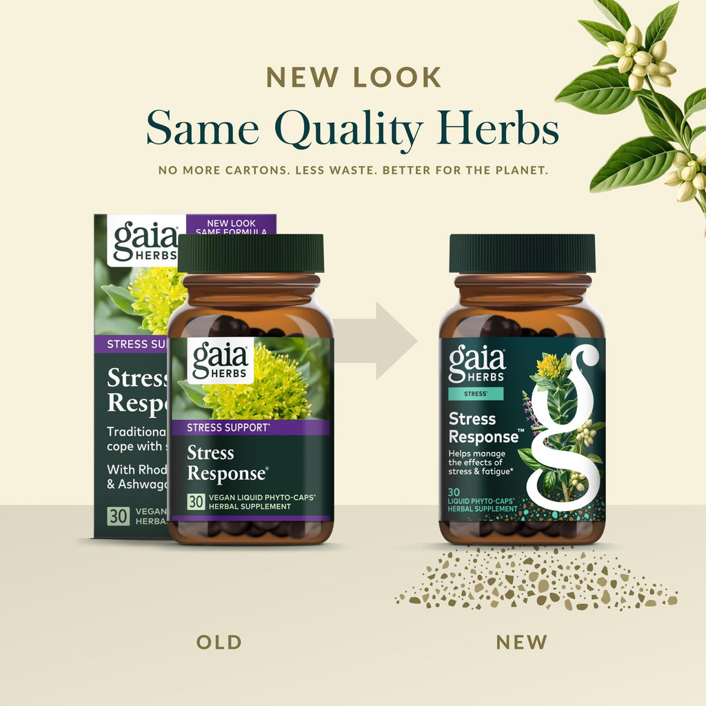 Gaia Herbs Stress Response Supplements, 30 Vegan Capsules, 15 Servings
