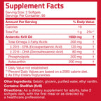 Bronson Antarctic Krill Oil 1000 mg with Omega-3s, 180 Softgels | Heavy Metal Tested, with EPA, DHA, Astaxanthin and Phospholipids, Non-GMO, Gluten Free, Soy Free