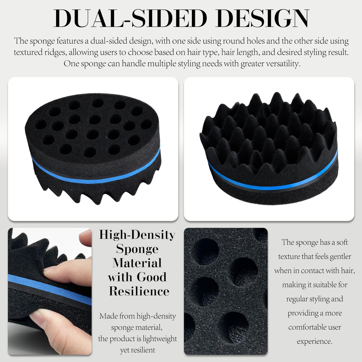 1 Piece Hair Twist Curl Sponge Brush: Dual-Sided Afro Coil & Dread Styling Tool for Men and Women, Suitable for Long or Short Hair