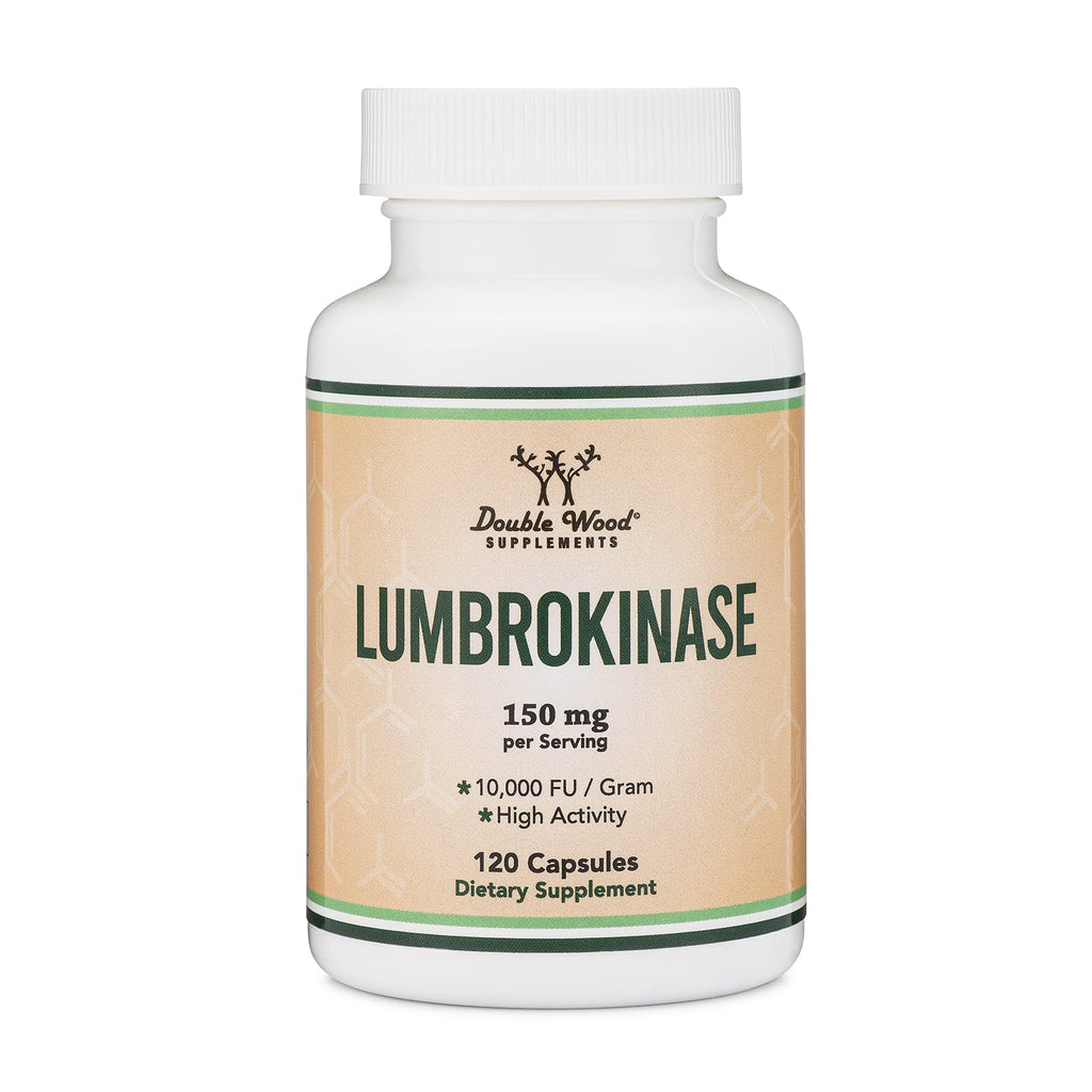 Lumbrokinase Enzymes 150mg, Circulation + Blood Flow Support, 120 Capsules