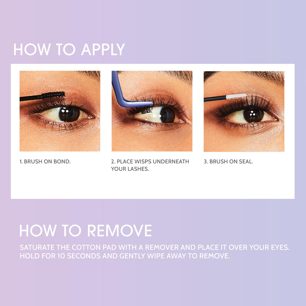 KISS Falscara DIY Eyelash Extension Bond & Seal Infused with Biotin & Vitamin E – Strong Gentle Comfortable Lash Adhesive for All Day Wear For Use With Falscara Lash Wisps, Remover, and Applicator