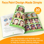 Mocoosy 41 Color Face Painting Kit for Kids, Non-Toxic Water Activated Face Paint Palette With Stencils, Brushes, Gem, Professional Facepainting Kit for Halloween Makeup, Cosplay Party, Carnival