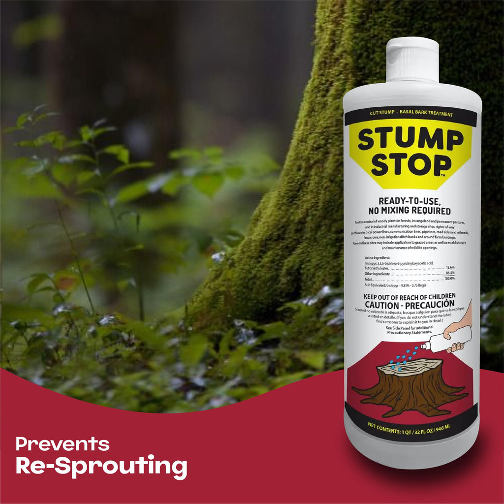 Ready-to-use Stump Stop - 32 Fl. Oz - Stump Killer - Tree and Bush Killer - Control Woody Plant - Ideal for Forest, Pastures, Roadsides, Fence Lines, Wildlife Areas and More - with Omni Depot Gloves