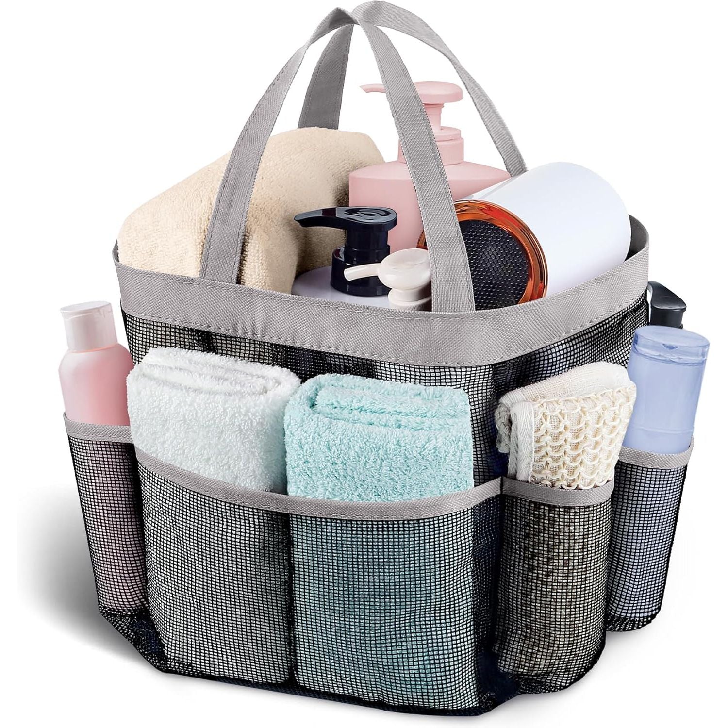 Buy now Attmu Mesh Shower Caddy Portable, Quick Dry Hanging Shower Tote Bag for College Dorm Room Essentials, Large Capacity Shower Caddy Dorm for Bathroom Gym Swimming Grey at indiglob india
