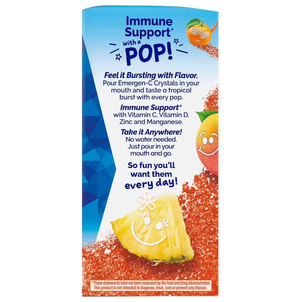 Emergen-C Kidz Vitamin C 250mg, Immune Support, Tropical Punch, 28 Packets