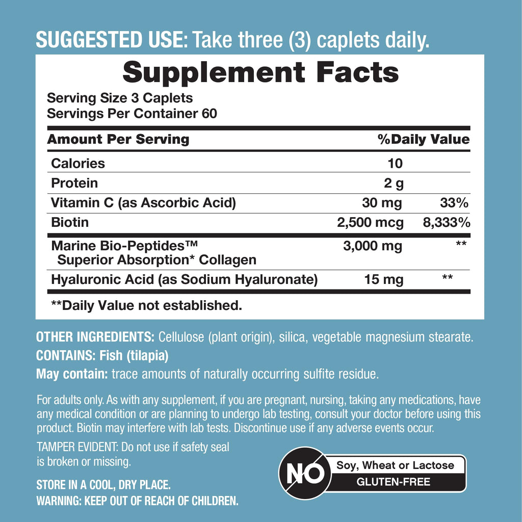 NeoCell Marine Collagen Peptides Supplement | 180 Caplets