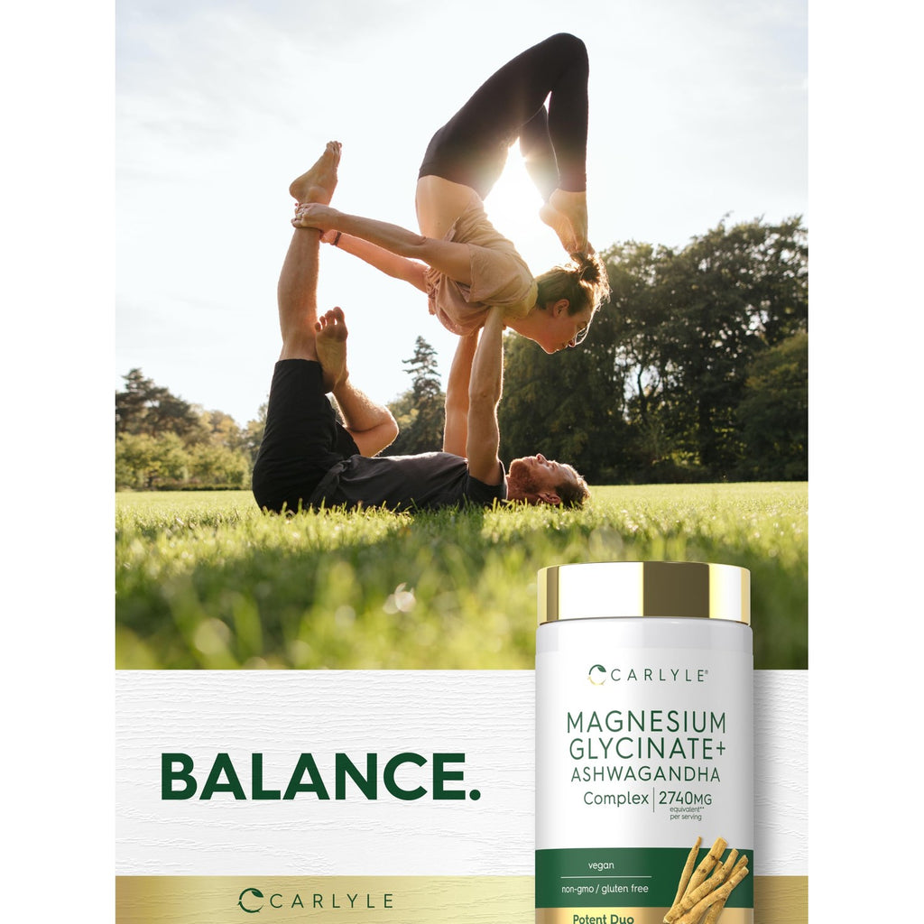 Carlyle Magnesium Glycinate with Ashwagandha | 120 Vegetarian Capsules
