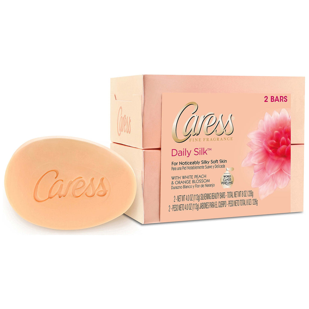 Buy now Caress Beauty Bar Soap For Women, Daily Silk With Silk Extract and Floral Oil Essence Moisturizing Body Soap for Silky, Soft Skin, 3.75 oz, 2 Bath Bars at indiglob india
