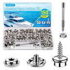 FEAOXYO 150PCS Canvas Snap Button Kit, 3/8" Socket, 304 Stainless Steel