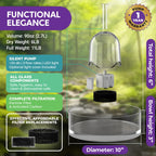 Brook Glass Cat Water Fountain 90oz – Dishwasher Safe Pet & Dog Fountain