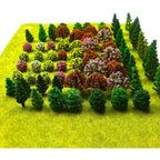 Buy now 70pcs Mini Mixed Miniature Fake Trees Model Train Scenery Artificial Wargame Trees Model Railroad Scenery Diorama Supplies for DIY Landscape at indiglob india