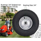 15x6.00-6 Lawn Mower Tire for Craftsman Husqvarna Riding Mowers Lawn