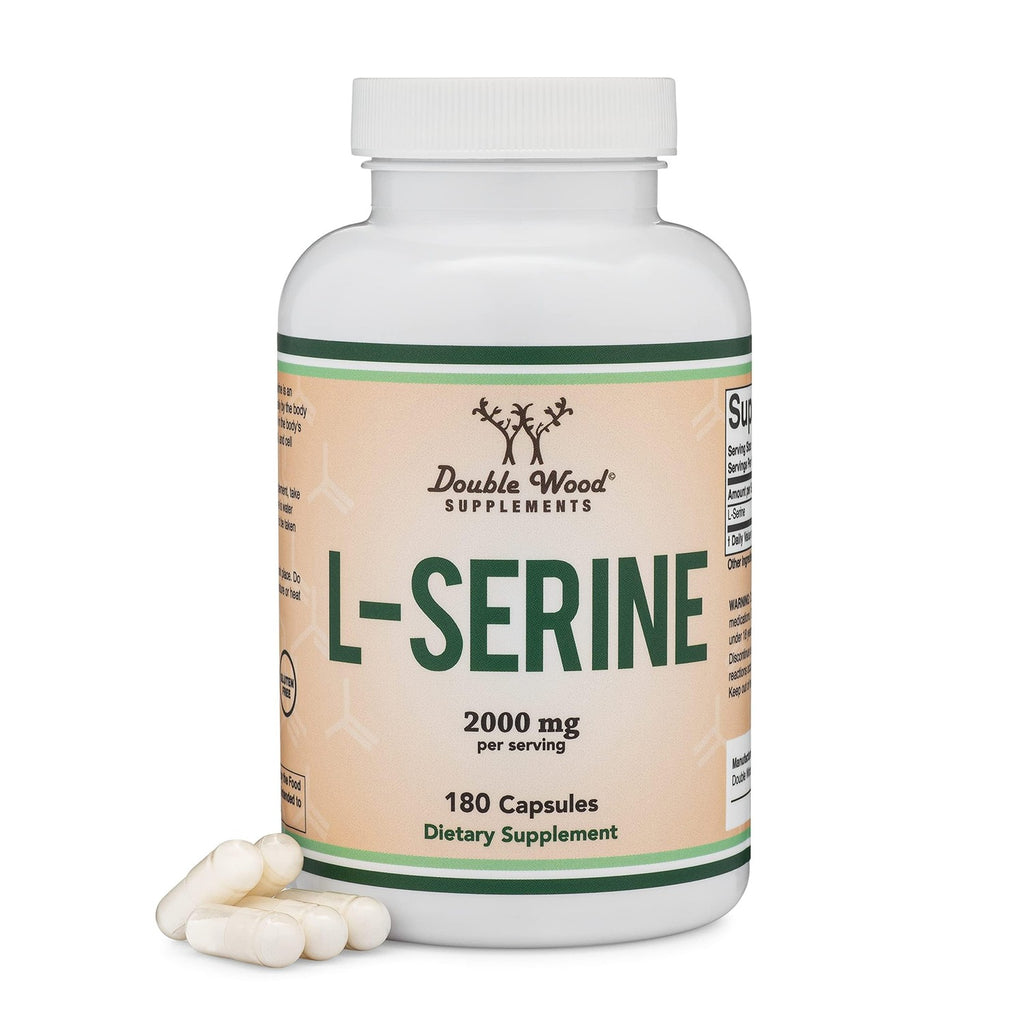 L-Serine 2,000mg, Memory, Clarity + Sleep Support, 180 Capsules