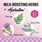 Legendairy Milk She's Flowing Lactation Hydration Mix, 18 Stick Packs | Blackberry Lemonade Electrolyte Sticks with Coconut Water, Moringa and Milk Thistle, Fenugreek-Free Postpartum Hydration