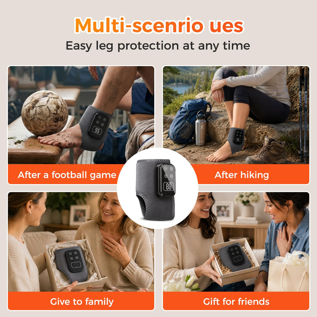 2PCS Foot Renew Massager for Neuropathy, 4-in-1 Cordless & Portable Foot and Ankle Massager for Heel, Arch & Ankle Relief, Foot Massager with 5 Vibration Mode & 5 Heat Levels, Ideal for Home & Travel