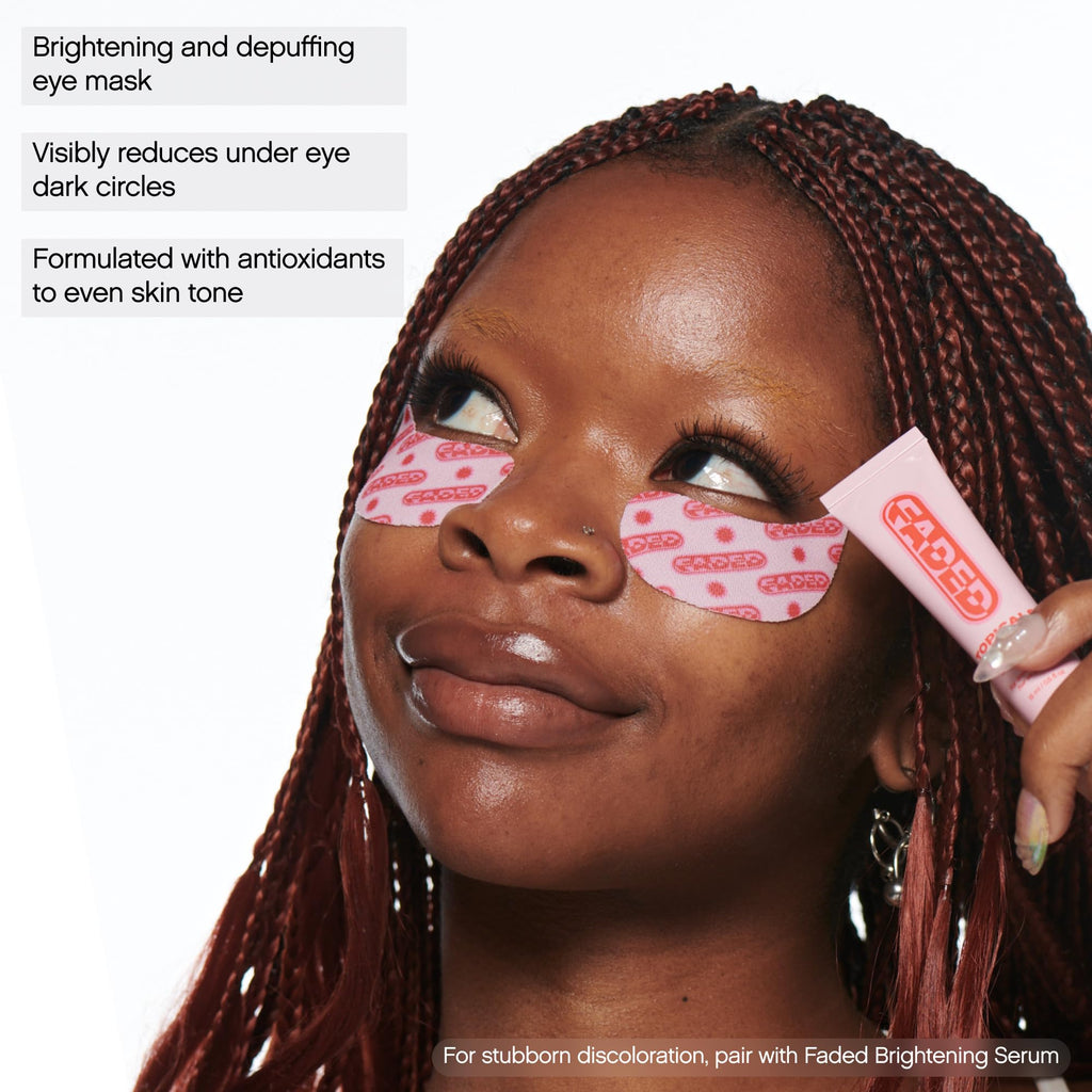 Topicals, Faded Brightening Under Eye Masks, Depuffs & Brightens, Set of 6 | Patches Hydrate & Cool, Reduce Dark Circles & Fine Lines, Kojic Acid, Caffeine, Niacinamide