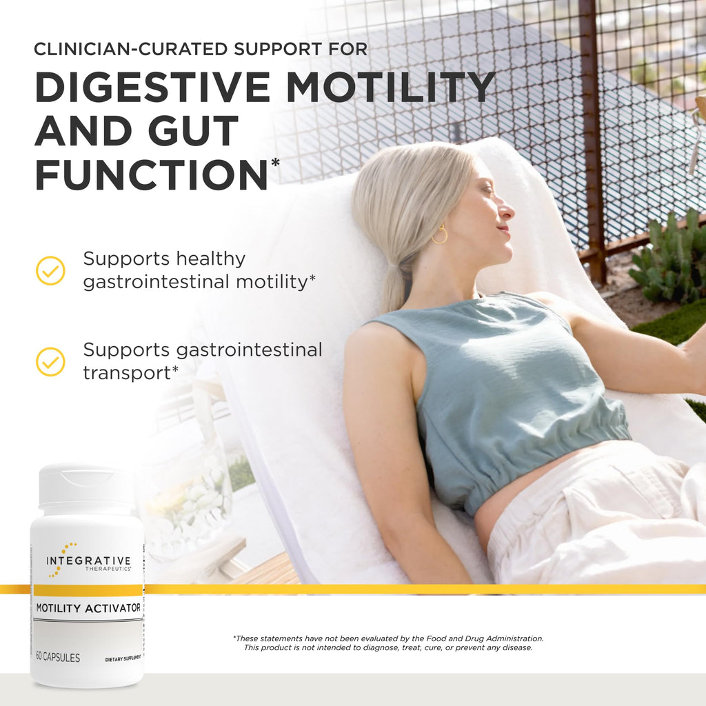 Integrative Therapeutics Motility Activator - GI Motility & Gut Health Support Supplement* - Supports Gastrointestinal Comfort* - Dairy-Free & Gluten-Free - 60 Capsules (60 Servings)