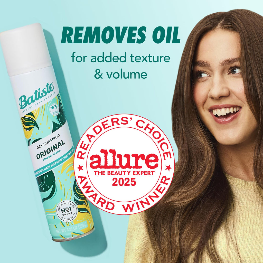Batiste Dry Shampoo, Waterless shampoo, Original, 3.81oz, Pack of 3