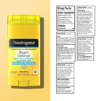 Neutrogena Beach Defense Sunscreen Stick SPF 50, 1.5 oz | Broad Spectrum SPF for UVA/UVB Protection, Water-Resistant up to 80 Minutes, No-Mess, Beach-Strength