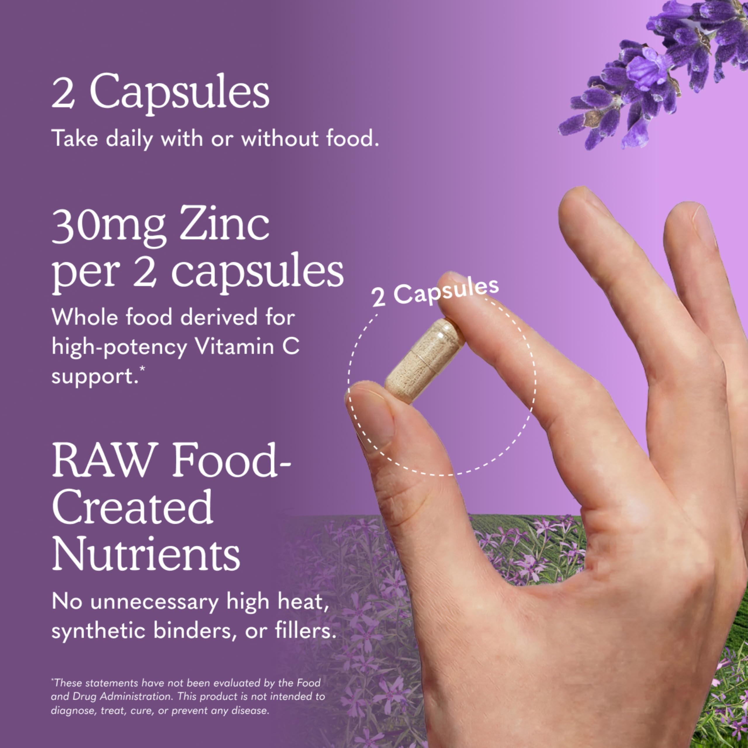Garden of Life Zinc Supplements 30mg High Potency Raw Zinc and Vitamin C Multimineral Supplement, Vitamin Code Vitamins Trace Minerals & Probiotics for Skin Health & Immune Support, 60 Vegan Capsules
