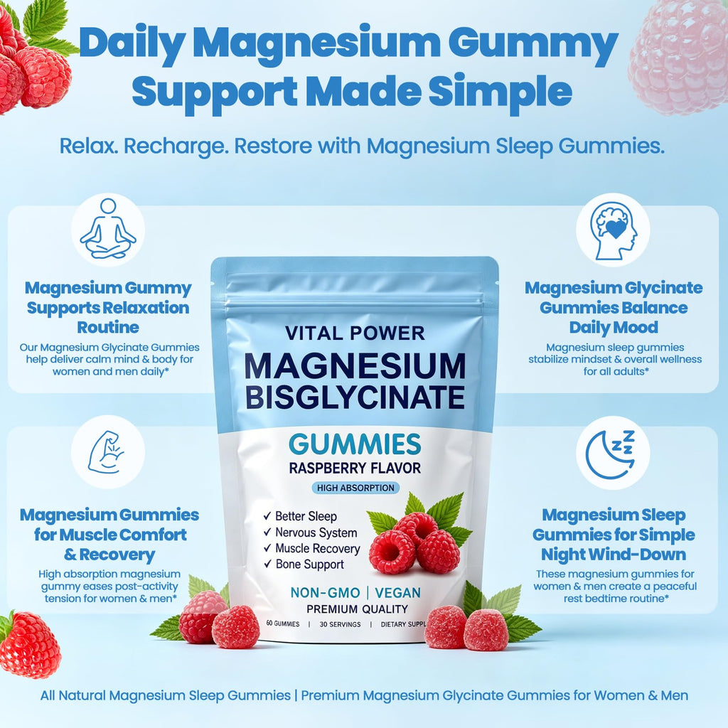 Magnesium Bisglycinate Gummies, 60 Gummies