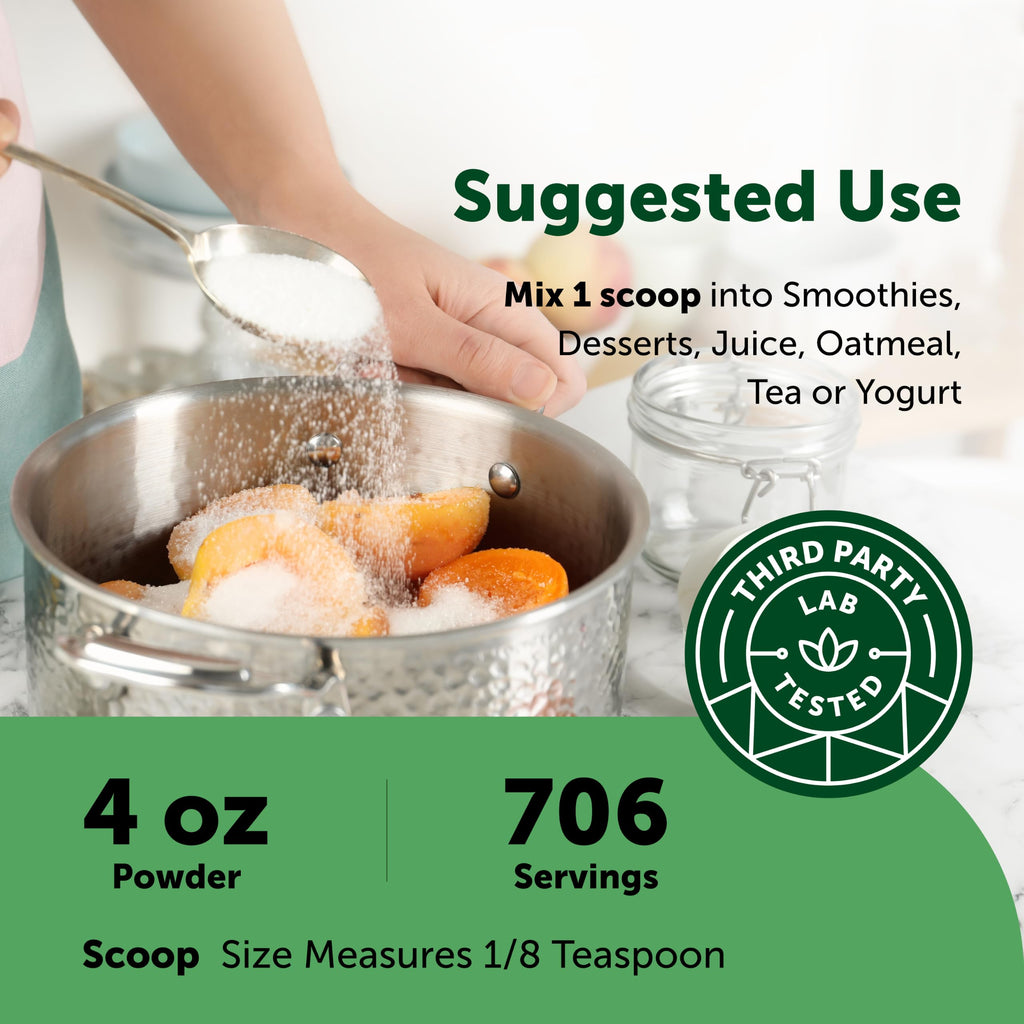 Micro Ingredients Pure Organic Stevia Extract Powder, 4 oz, No Additives | 706 Servings, Stevia Green Leaf Reb-A, Sugar-Free 0 Calories, Natural Sweetener, Sugar Substitute, Keto & Vegan Friendly