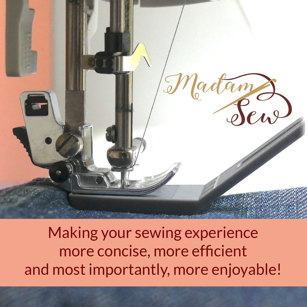 Madam Sew Bulky Seam Jumper – Hump Jumping Button Sewing Tool and Flush Plate Presser Foot for Chunky Denim and Hemlines – Compatible with Husqvarna Viking, Brother, Singer, Janome and Pfaff