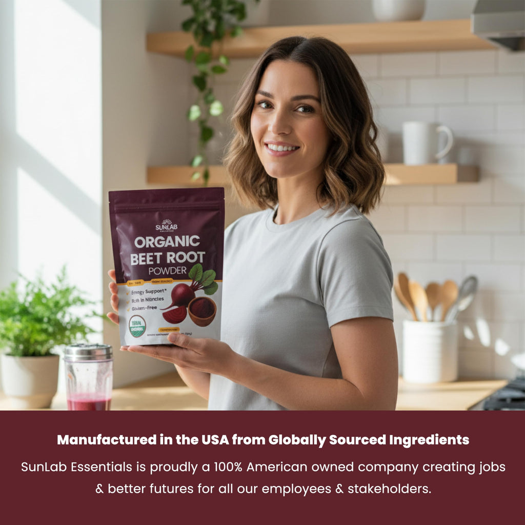 Organic Beet Root Powder (8oz) USDA Organic Beetroot Powder Supplement - Energy, Heart & Immune Support for Adults - Vegan Beetroot Juice - Rich in Nitrates - Non GMO, Gluten-Free & Made in USA