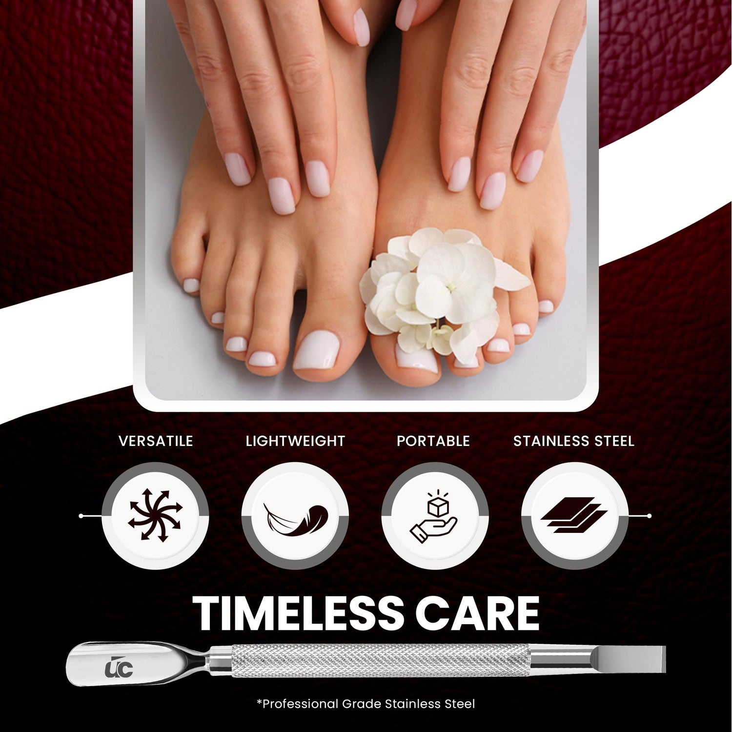 Utopia Care Cuticle Pusher Tool & Spoon Nail Cleaner | Professional Stainless Steel Cuticle Remover & Cutter, Durable Manicure & Pedicure Tool for Finger & Toenails