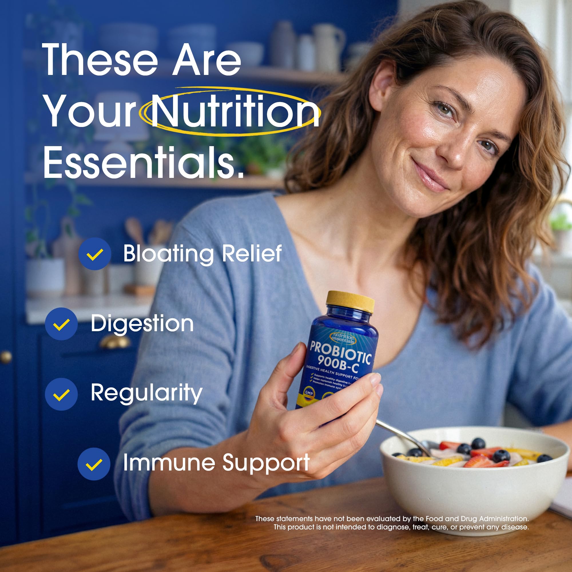 Probiotics for Women and Men - with Lactase Enzyme and Prebiotic Fiber for Digestive Health - 80 Percent + More Potent Supplement for Gut Health Support - Vegan Formula