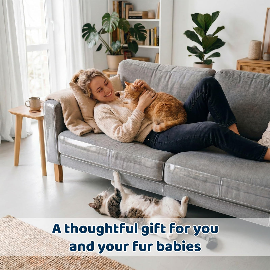 12PCS Symmu No Pins Anti Cat Scratch Furniture Protector for Fabric Sofa
