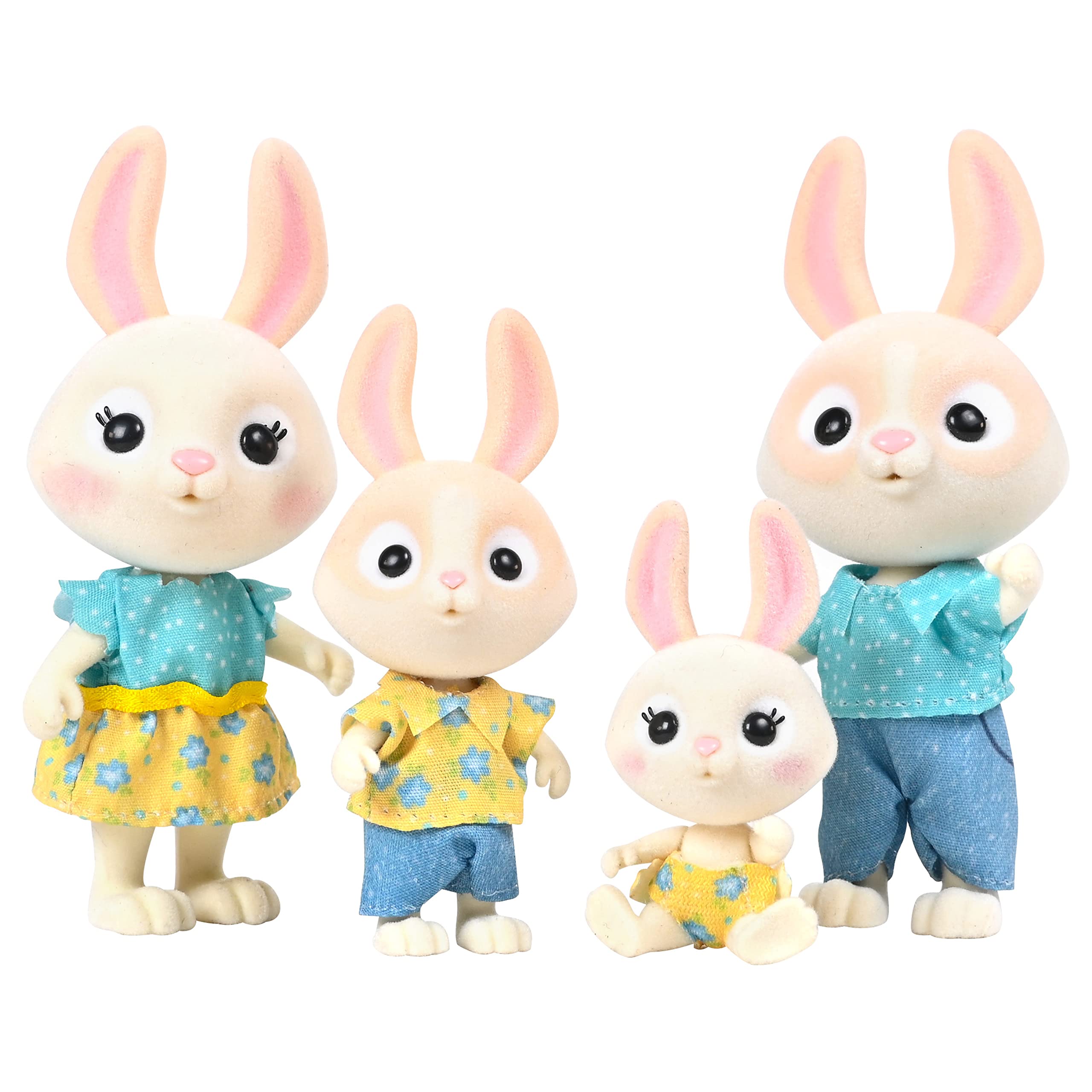 Buy now Honey Bee Acres The Cloverberrys Cow Family, 4 Miniature Doll Figures, Small McScampers Bunny at indiglob india